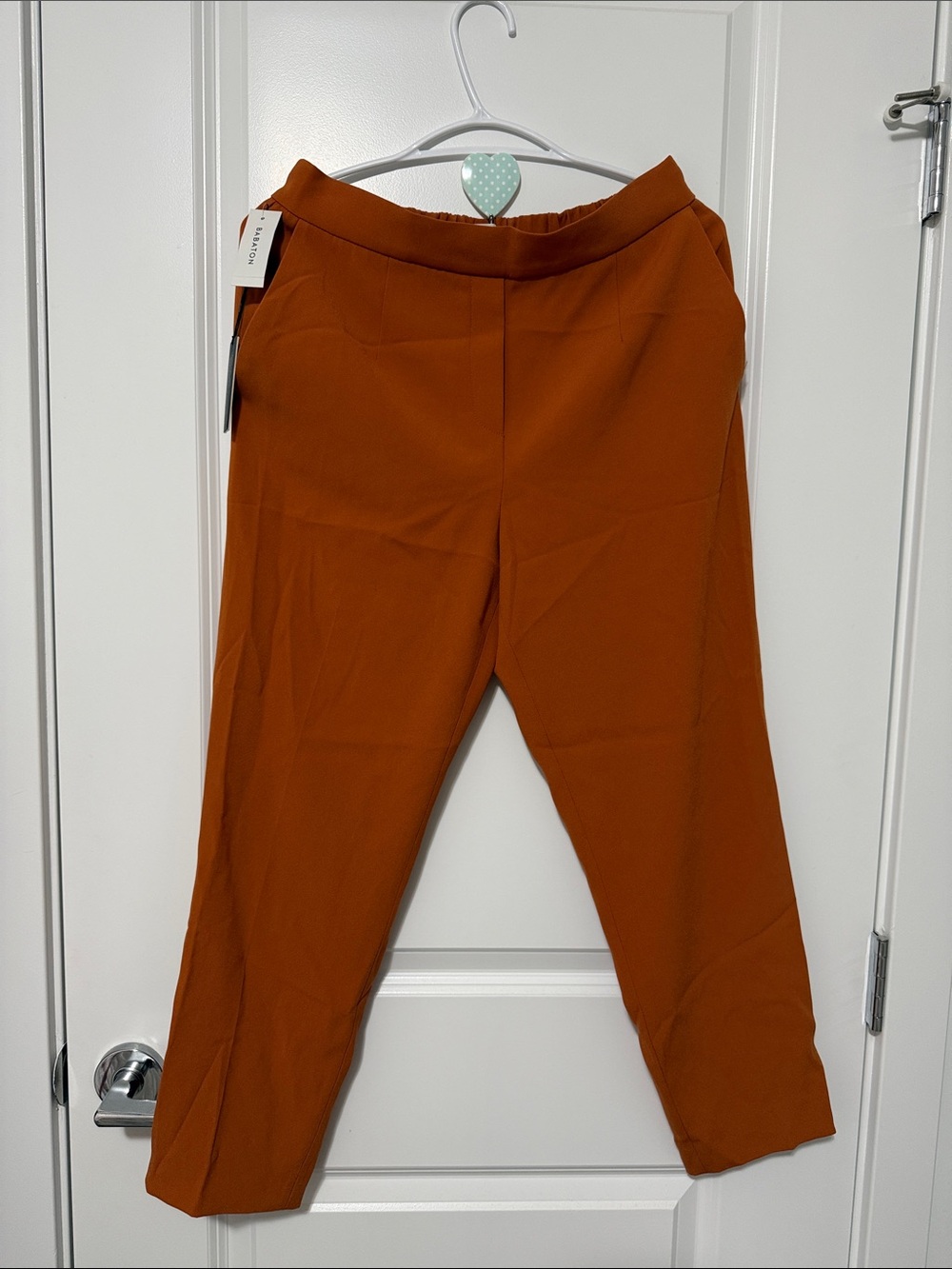 Aritzia Babaton Rich Cognac Richie Orange Cropped Tailored Pants